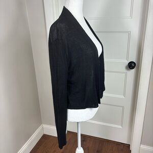 Eileen Fisher Organic Linen Black Cardigan Size M